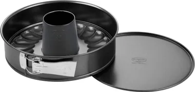 Produktbild von Dr. Oetker Springform mit Flach- und Rohrboden Ø 28 cm, Kuchenform mit Flachboden, runde Backform aus Stahl mit Antihaftbeschichtung (Farbe: schwarz)