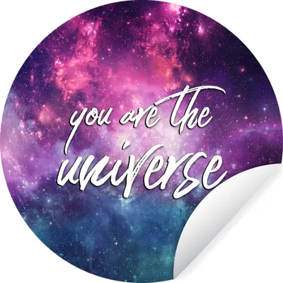Produktbild von MuchoWow® Runde Wandtattoo - Wandsticker Tapete Aufkleber Sprichwörter - 'Du bist das Universum' - Zitate - Raum - Jungen - Mädchen - Kinder Ø 100 cm Selbstklebend und Repositionierbar - Wandaufkleber - Kreis - Tapetenkreis - Wandbild rund - Schlafzimmerdekoration - Wanddeko - runde Tapete - Kunst für zu Hause