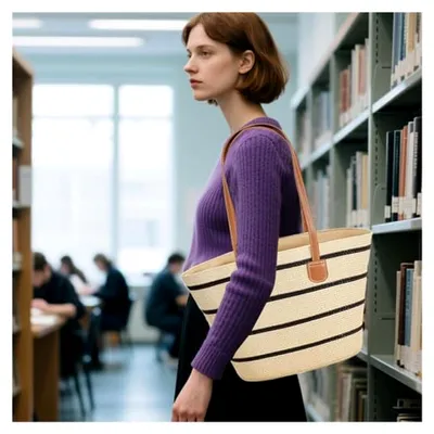 Produktbild von Geflochtene Strohtasche für Damen - Praktische Hobo-Tasche für Reisen und Kosmetik