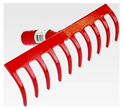 Produktbild von Stahlrechen mit 10 Zinken, Stahlstärke 5 mm, zum Lockern, Harken von Unkraut und Laub