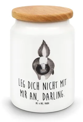 Produktbild von Mr. & Mrs. Panda Dose Stinktier Angriff - Weiß - Geschenk, Vorratsbehälter, Stinki, Keksdose, Skunk, Wildtier, behälter, Lebensmittelbehälter, wütend, Raubtier