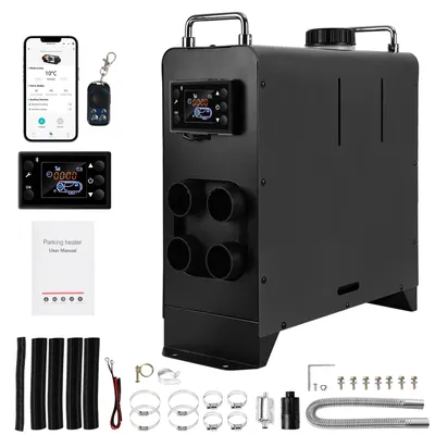 Produktbild von Eikuavons 8KW Diesel Standheizung 12V/24V mit Bluetooth App, 4 Luftauslässen, LCD & Fernbedienung, 5L Tank für Auto LKW Wohnmobil Camper Schwarz