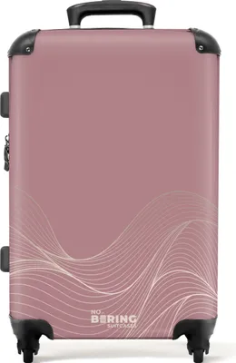 Produktbild von NoBoringSuitcases.com® Großer Koffer - Roze met abstracte golvende lijnen - Kombinationsschloss TSA - Hartschalen Trolley 4 Rollen - 72 liter - Reisekoffer - 66 cmKoffer Mittelgroß 67x43x25 cm, 72L,