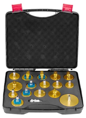 Image de Kit de purge VEVOR Brake Master 17 pièces Kit adaptateur de purge de frein professionnel avec kit complet et poignée, adaptateur de purge de frein durable pour remplir le liquide de frein
