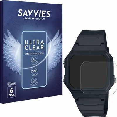 Produktbild von 6x Für Casio W-217H-1AVCF Schutzfolie Savvies Displayschutz Display Schutz Folie Klar Transparent
