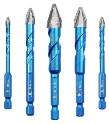 Obrázek produktu pro Sada vrtáků pro zahlubování, 5 kusů, 5/6/8/10/12 mm, pro dlaždice, sklo, mramor, beton