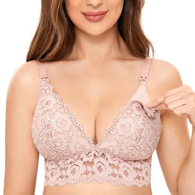Productafbeelding van MOMANDA Damen bh, zachte katoen, zonder beugels, nude roze, maat 70D