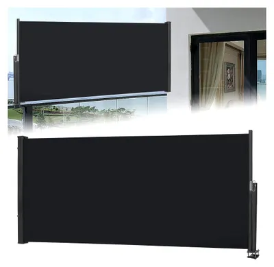 Produktbild von 140x300cm Ausziehbare Seitenmarkise für Balkon, Terrasse und Garten, Anthrazit