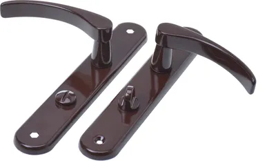 Produktbild von Aqbau® Türdrückerset Langschild Braun | Türdrücker | Türklinke | Türgriffe | Türbeschlag VL (WC Badtüren)