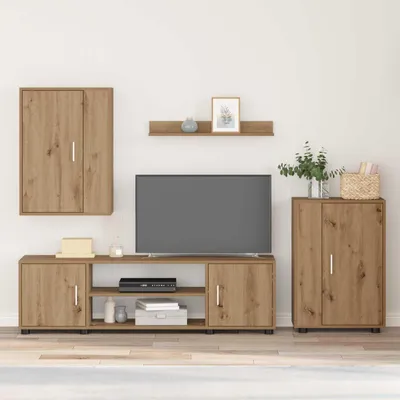 Obrázok produktu pre vidaXL TV skrinka set nástenný 4 ks Artisan dub materiál na báze dreva