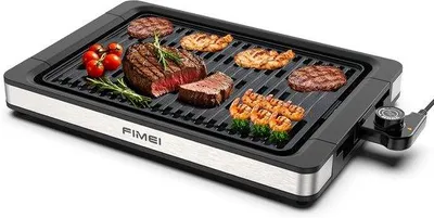 Image de Gril électrique de table 1800W - Portable, pour une utilisation intérieure et extérieure, idéal pour les balcons et les jardins