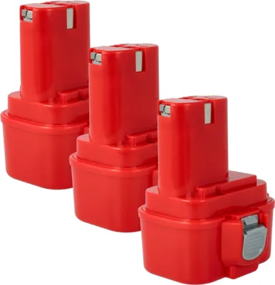 Produktbild von vhbw 3x Akku kompatibel mit Makita 6221D, 6202D, 6202DW, 6014DW, 6200D, 6221DW, 6201DW, 6201DWH, 6200DW, 6201D Werkzeug (1500 mAh, NiMH, 9,6 V)