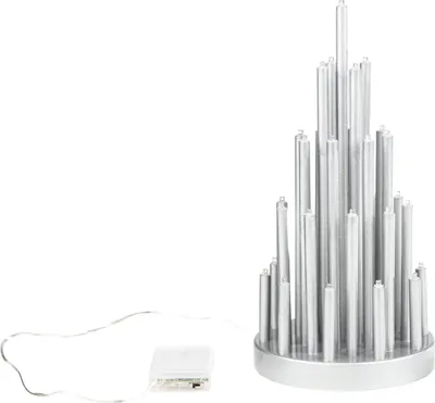Produktbild von Stimmungsleuchter mit 33 LED rund, silber mit Timer
