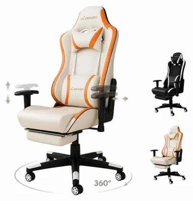 Immagine prodotto di Sedia da gaming ergonomica con supporto lombare e poggiapiedi
