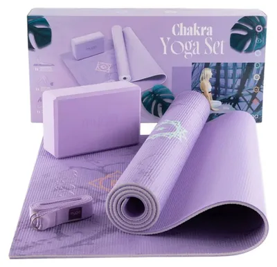 Obrázek produktu pro Sada na jógu Chakra Yoga Set: podložka, blok, popruh