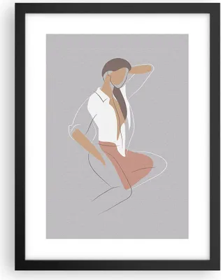Produktbild von Gerahmtes Poster - Schwarzer Rahmen - Frau Grafik Modern - 30x40 cm - Wand Bild - Wanddeko - Wandbilder - Kunstposter - Wandposter - Bilderrahmen - Bilder - Kunstdruck - Wandbild - P2BPA30x40-4266