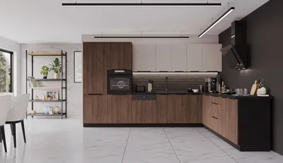 Produktbild von Winkelküche MONZA + ARONA 350x290 cm Küchenzeile Eckküche Küche Nußbaum Kaschmir