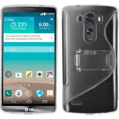 Produktbild von PhoneNatic Case kompatibel mit LG G3 - clear Silikon Hülle Aufstellbar + 2 Schutzfolien