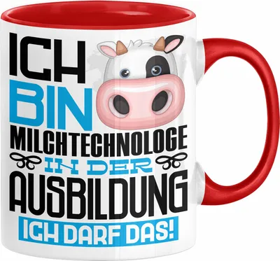 Produktbild von Milchtechnologe Ausbildung Tasse Geschenk Ich Bin Milchtechnologe In Der Ausbildung Ich Darf Das Geschenkidee Spruch (Rot)