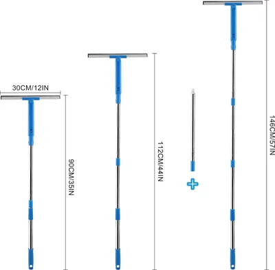 Produktbild von Solacis Fensterreiniger mit Stiel - Fensterreiniger - Fensterwischer mit Teleskopstiel - Must-Have für die Fensterreinigung!