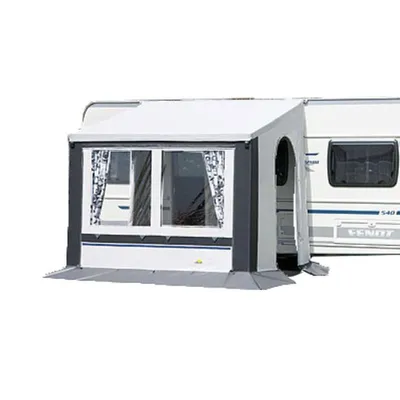 Produktbild von DWT Cortina III Gr. 1 grau, 200 x 150 cm (BxT) inkl. 25 x 1 mm Gestänge ST - Wohnwagen-Teilvorzelt - Dauercamping - Winterzelt
