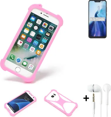Produktbild von K-S-Trade Bumper + Kopfhörer kompatibel mit Cubot C20 Handy Hülle Schutzhülle Silikon Schutz Hülle Cover Case Silikoncase Silikonbumper TPU
