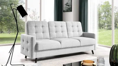 Produktbild von Sofa 3-Sitzer Schlafsofa Designersofa GARNET Stoff Luis Hellgrau