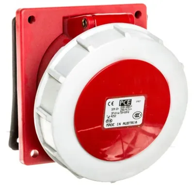 Produktbild von Einbausteckdose 32A 5P 400V rot IP67 4252-6V