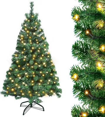 Immagine prodotto di Albero di Natale artificiale - Albero decorativo - Decorazioni natalizie - Con illuminazione - 180 cm - Verde