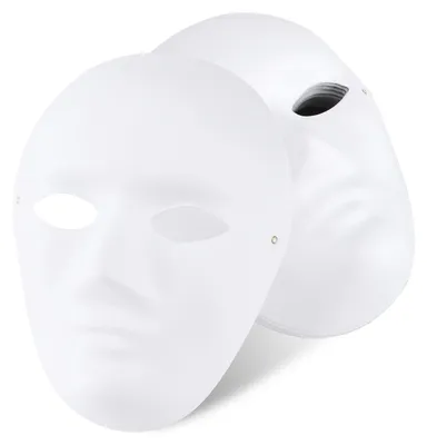 Image de Lot de 10 masques en papier blanc à décorer soi-même, idéal pour le carnaval et Halloween