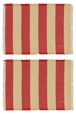 Produktbild von OYOY L401964, Rechteck, Beige, Rot, Baumwolle, Gestreiftes Muster, Junge/Mädchen, 360 mm