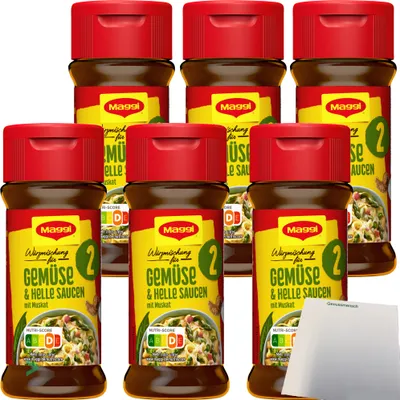 Produktbild von Maggi Würzmischung Nr. 2 Gemüse & helle Saucen 6er Pack (6x78g Glas) + usy Block
