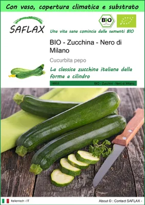Immagine prodotto di SAFLAX Garden to go -- Zucchina - Nero di Milano - 6 semi - Cucurbita