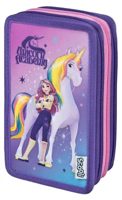 Image de Trousse Undercover Unicorn Academy violette - Kit scolaire à 3 compartiments