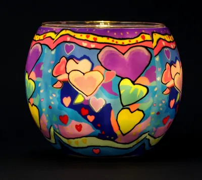 Produktbild von Teelicht Friendship Herzen der Liebe Teelichthalter Windlicht Leuchtglas Kerzenhalter