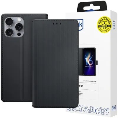 Obrázok produktu pre 3MK Wallet Case, Puzdro s peňaženkou, Apple, iPhone 16 Pro, 16 cm (6.3"), Čierna