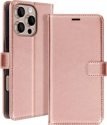 Obrázok produktu pre Mayaxess, puzdro na iPhone 16 Pro s funkciou stojana a remienkom na ruku, šampanská ružová