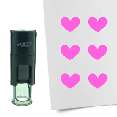 Produktbild von CombiCraft Selbstfärbender Stempel 'Herz' in der Farbe Pink, Ø10mm