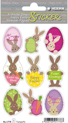 Produktbild von HERMA 1778, Kunststoff, Mehrfarbig, Permanent, Junge/Mädchen, Ostern, 9 Stück(e)