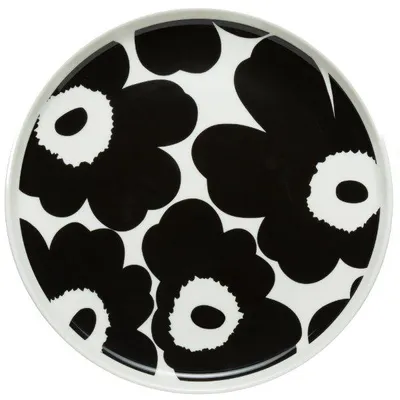 Produktbild von Marimekko Teller Oiva-Unikko Weiß-Schwarz (20cm)