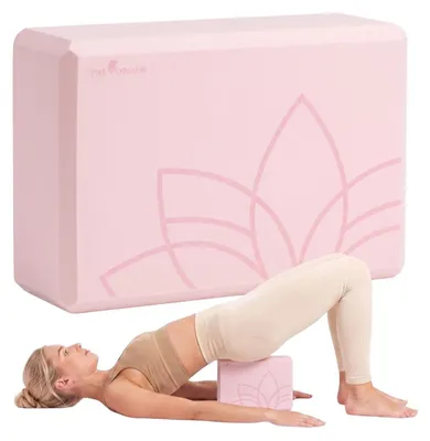 Zdjęcie produktu dla Kostka do jogi, klocek do pilatesu, blok do ćwiczeń, bloczek do fitnessu, 23 x 15 x 7,5 cm, piankowa, różowa