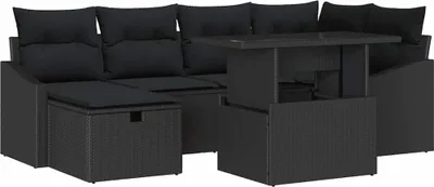 Productafbeelding van vidaXL Tuinset met 7 zitplaatsen, polyrotan