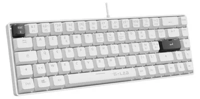 Imagen del producto de Teclado para juegos G-Lab KEYZ HYDROGEN, formato compacto 60%, teclas negras, con cable, color blanco