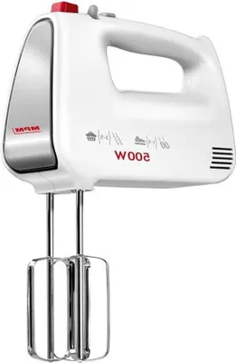 Obrázek produktu pro Ruční mixér s 5 rychlostmi + turbo-ocelovou hnětací metlou a šlehačem, 500 W – MMR-19