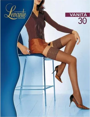 Obrázok produktu pre Dámske čipkované pančuchy LEVANTE 30 den s volánikom výrobok VANITA 30 AUTOREGGENT, Naturel, 2 - M, Polyamid 81%, Elastan 19%