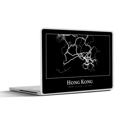 Produktbild von MuchoWow® Laptop Aufkleber Sticker Cover Hongkong - Karte - Stadtplan - Routenbeschreibung 31x22.5 cm - Laptop-Deko