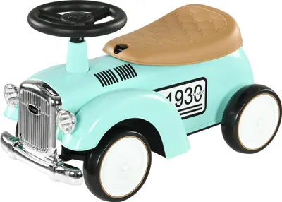 Produktbild von Vintage Kinder Rutschauto mit Hupe, Kippschutz und Stauraum für 12-36 Monate, Grün