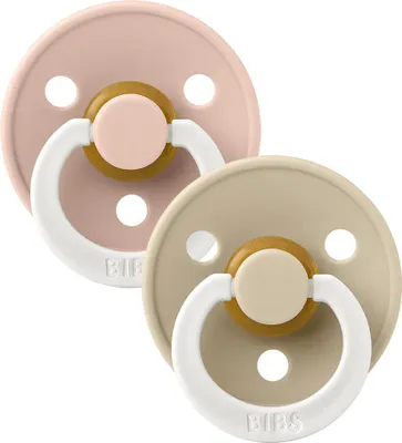 Obrázek produktu pro BIBS Colour dudlíky z přírodního kaučuku 2 ks vel. 3 Blush Noční / Vanilla Noční