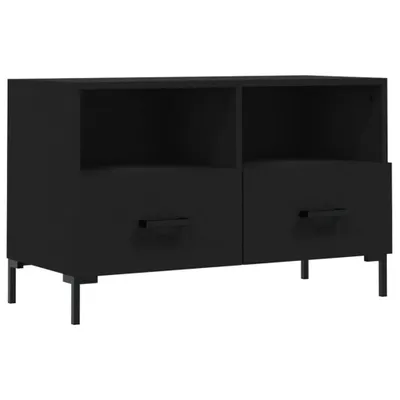 Image de vidaXL Armoire TV noire 80x36x50 cm Bois composite