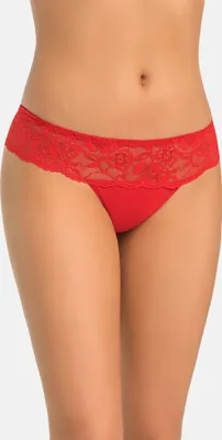 Produktbild von Teyli Damen Tanga mit floraler Spitze Comfo Female 318 rot S